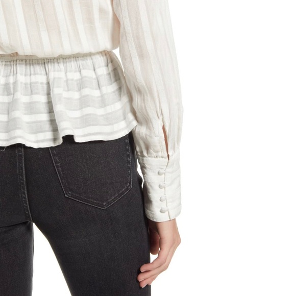 NWT Nordstrom Treasure Bond Sheer Stripe Blouse M - Picture 4 of 11